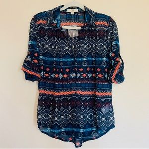 NWT geometric chiffon top by Vintage America